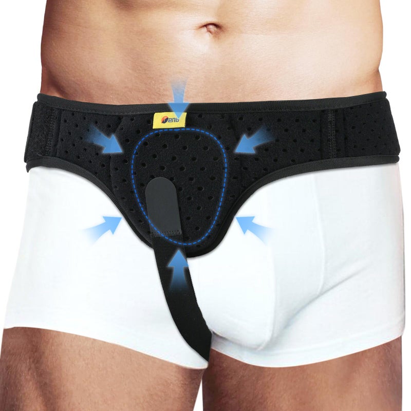 TENB Inguinal Hernia Support Belt for Men Women with Removable Compression Pads Hernia Belt for Men Inguinal For Left or Right Side Adjustable Waist Strap Groin Hernias Femoral PostSurgery Recovery Truss